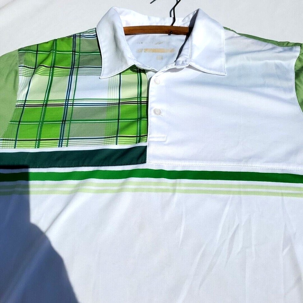 Vintage Retro Mens Glen Echo Golf Performance Polo Shirt XL Green Polo Vintage